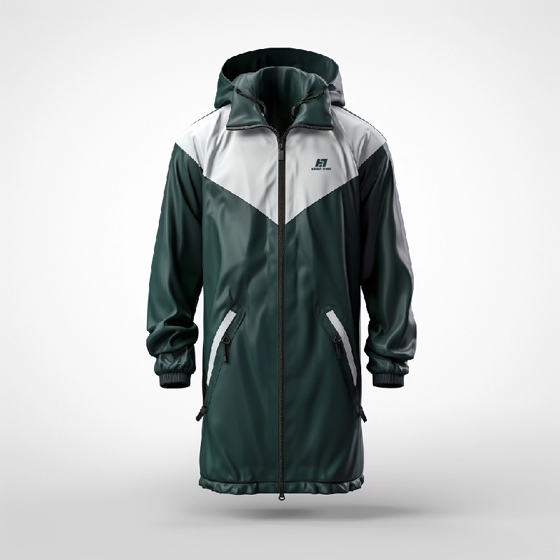 Uniseksa Oversized Fit All - Akvorezista Longa Naĝjako, Naĝa Parka, Naĝantaj ferdekaj manteloj 1