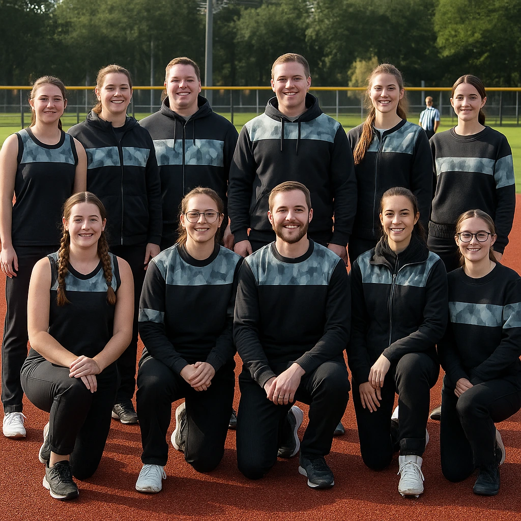 Série hybride Sortie d'équipe: sublimation Top + Tissu teint en bas | Uniforme de formation personnalisé 1