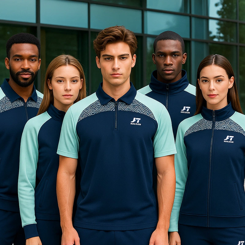 Performance Training Jersey – Heat Transfer Graphic Top + Solid Color Woven Base | Custom Team Uniform Shirt | OEM Active Apparel Manufacturer 1