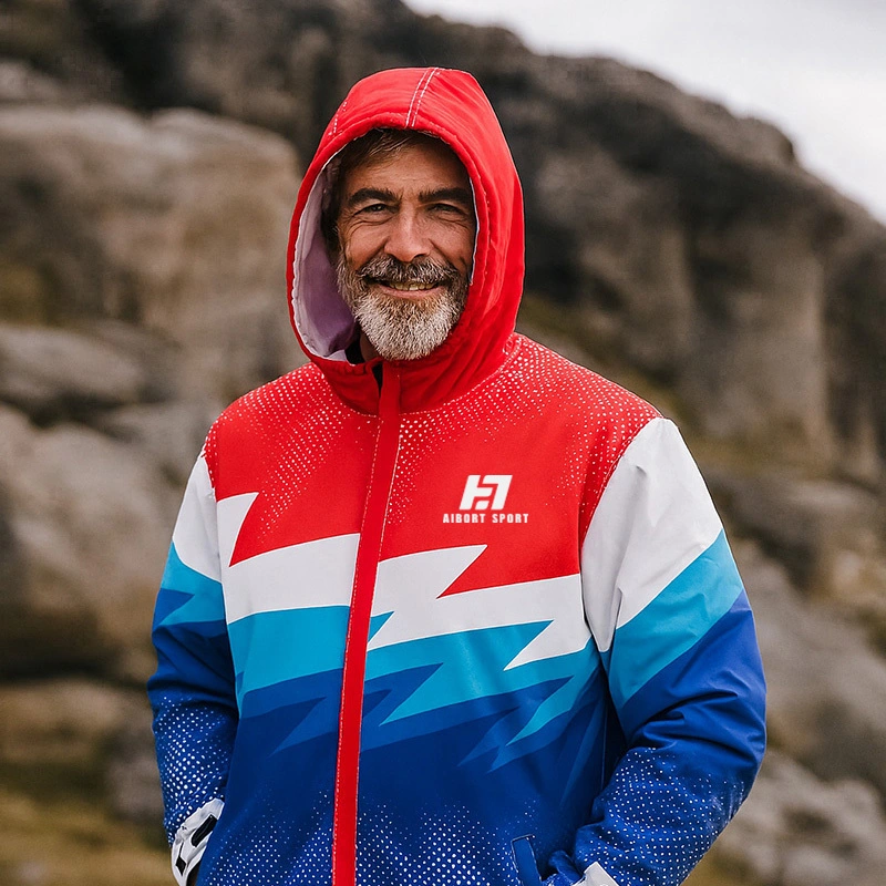 Swim Deck Parka – Sublimation Printed Upper + Dyed Bottom | Custom Swim Team Warm-Up Coat | Waterproof Outdoor Jacket Manufacturer 1