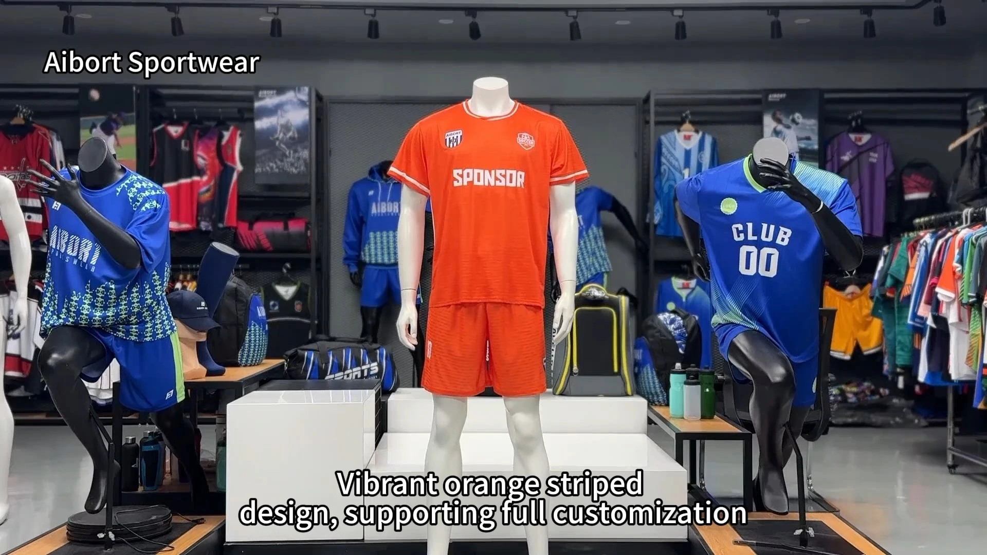 Aibort Quick Dry Stylish Ergonomic Breathable Anti-Wrinkle Unisex Jersey Soccer Uniform Sets OEM Service for Local Football Team 1